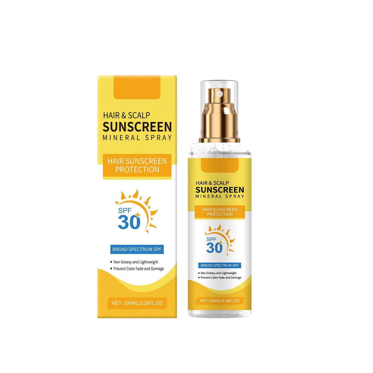 HuaQing front bottle shot showing SPF 30 and 100 ml for clear protection benefit