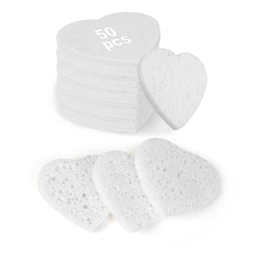 HUAXIN BIOTECHNOLOGY front pack showing 50 compressed heart sponges and compact storage benefit