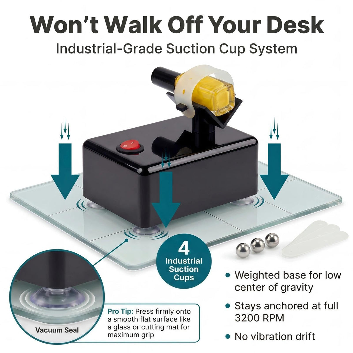 HUBEST detail of vibration pad highlighting efficient pigment re-suspension