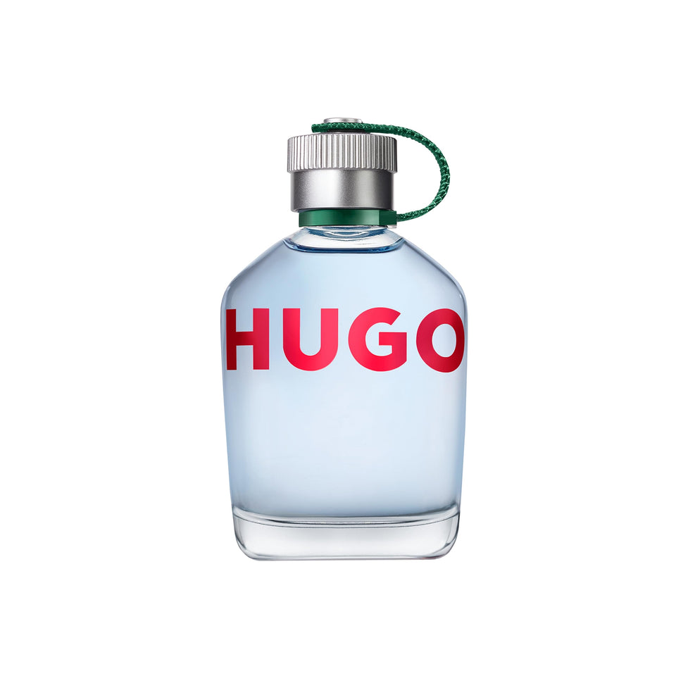 Hugo Boss HUGO Man front bottle shot showing elegant design and easy application