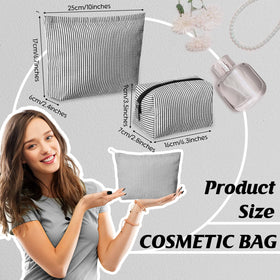 Huhumy large pouch opened to show interior space and organized toiletries for easy travel packing