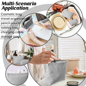 Huhumy pouch held in hand for size comparison showing portability and travel-friendly scale