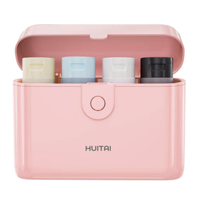 HUITAI front view hard-shell case showing compact protection and stylish pink color