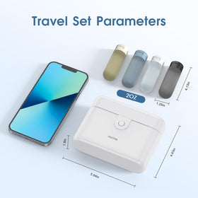 HUITAI open case revealing four seated bottles for organized travel