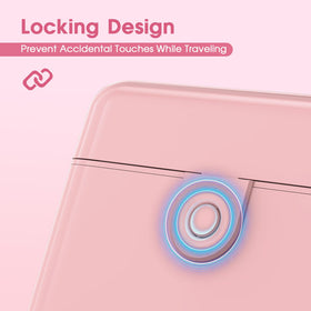 HUITAI press-to-unlock button detail ensuring secure travel closure and accidental-open prevention