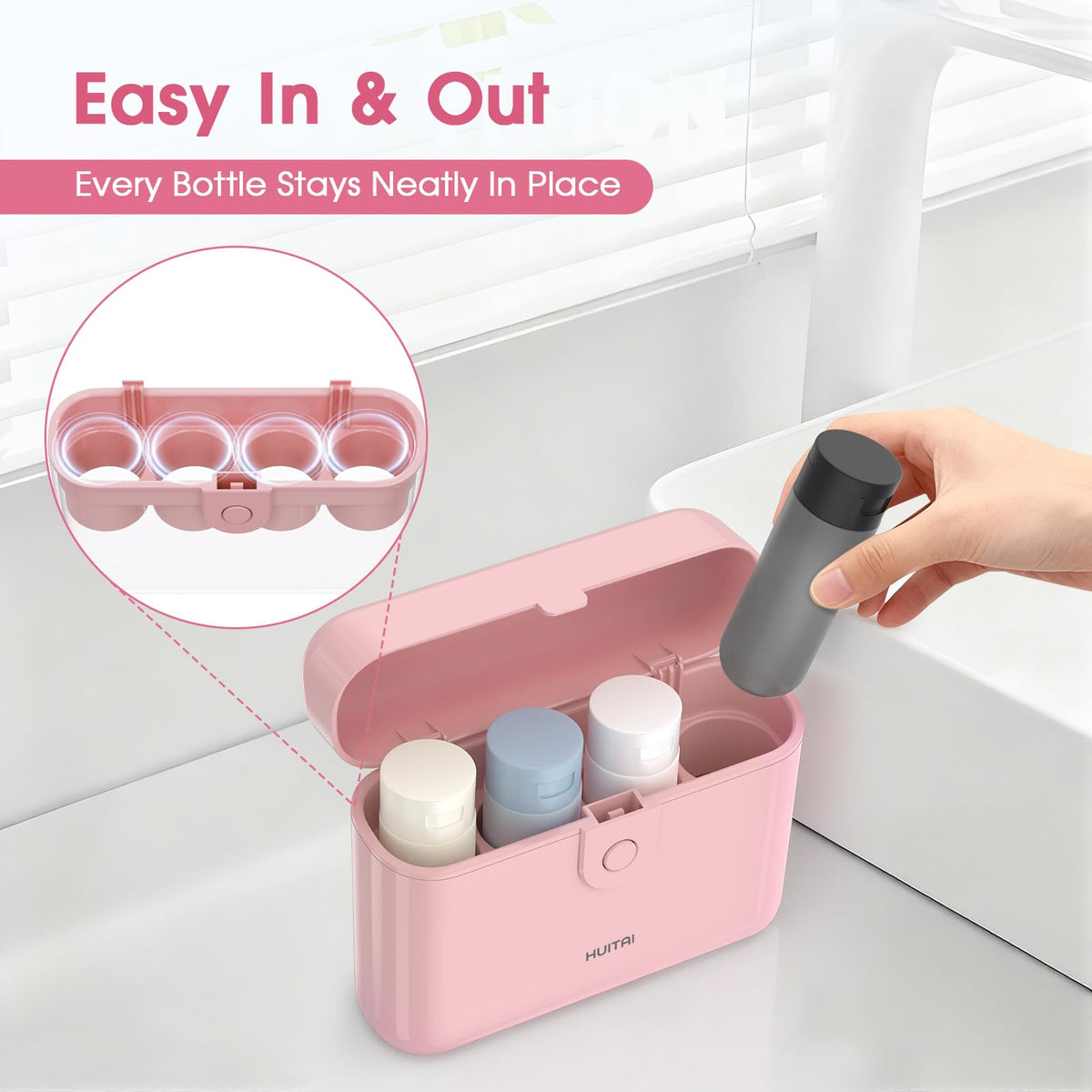 HUITAI case held in hand to show compact scale and lightweight portability