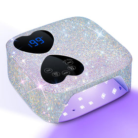 HUITINE rhinestone lamp front view showing glamorous finish and professional look