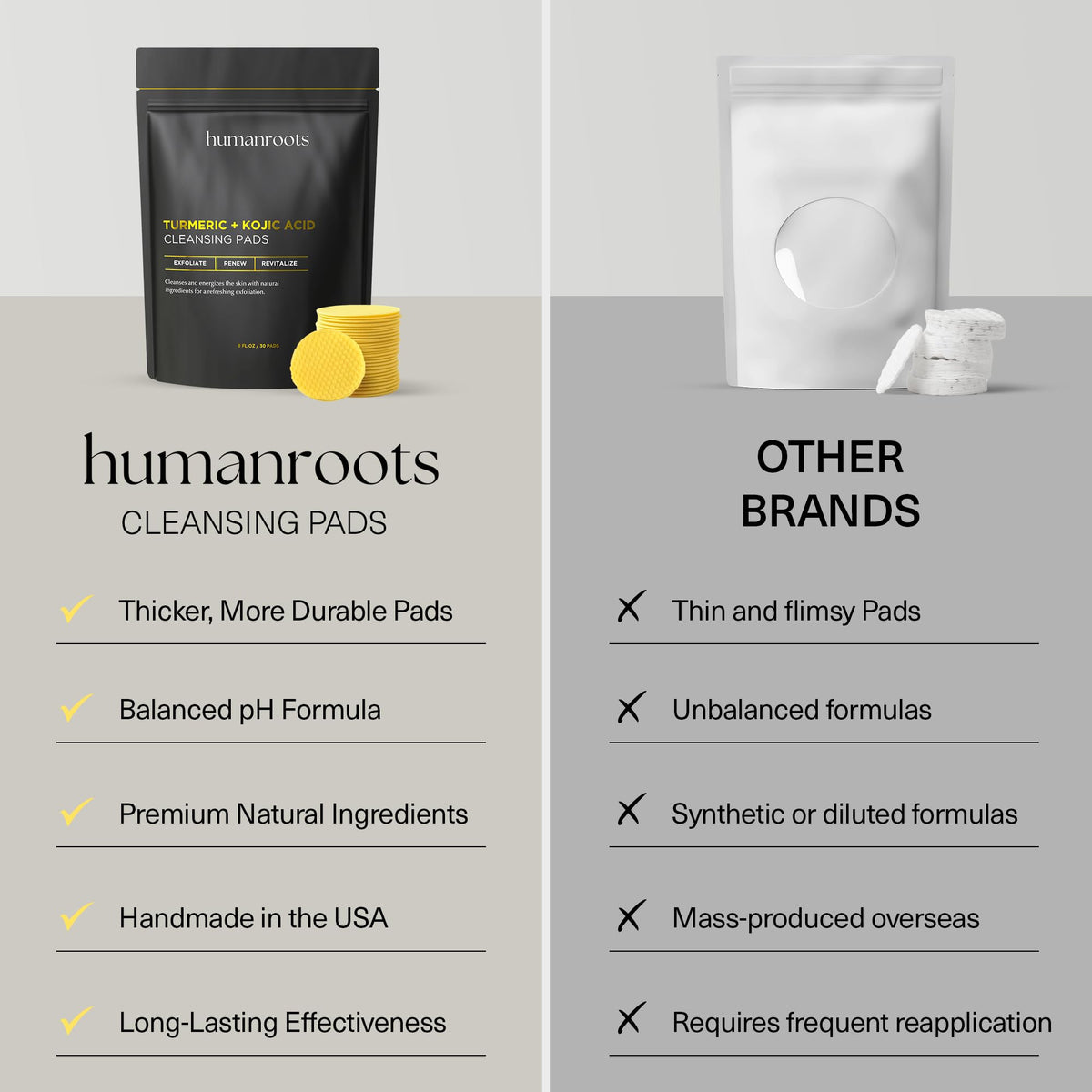 humanroots flatlay of turmeric, lemon peel, and green tea showing natural ingredient benefits