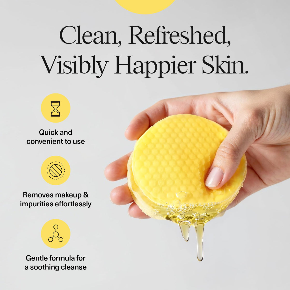 humanroots smooth pad side detail demonstrating calming side that helps nourish skin