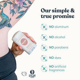 HUMBLE SIMPLE AND TRUE applying stick to underarm demonstrating quick coverage and odor control benefit
