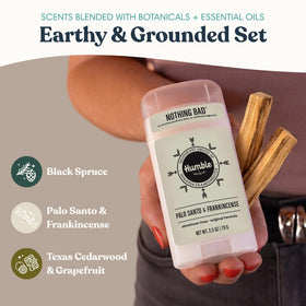 HUMBLE applying deodorant stick underarm demonstrating mess-free protection benefit