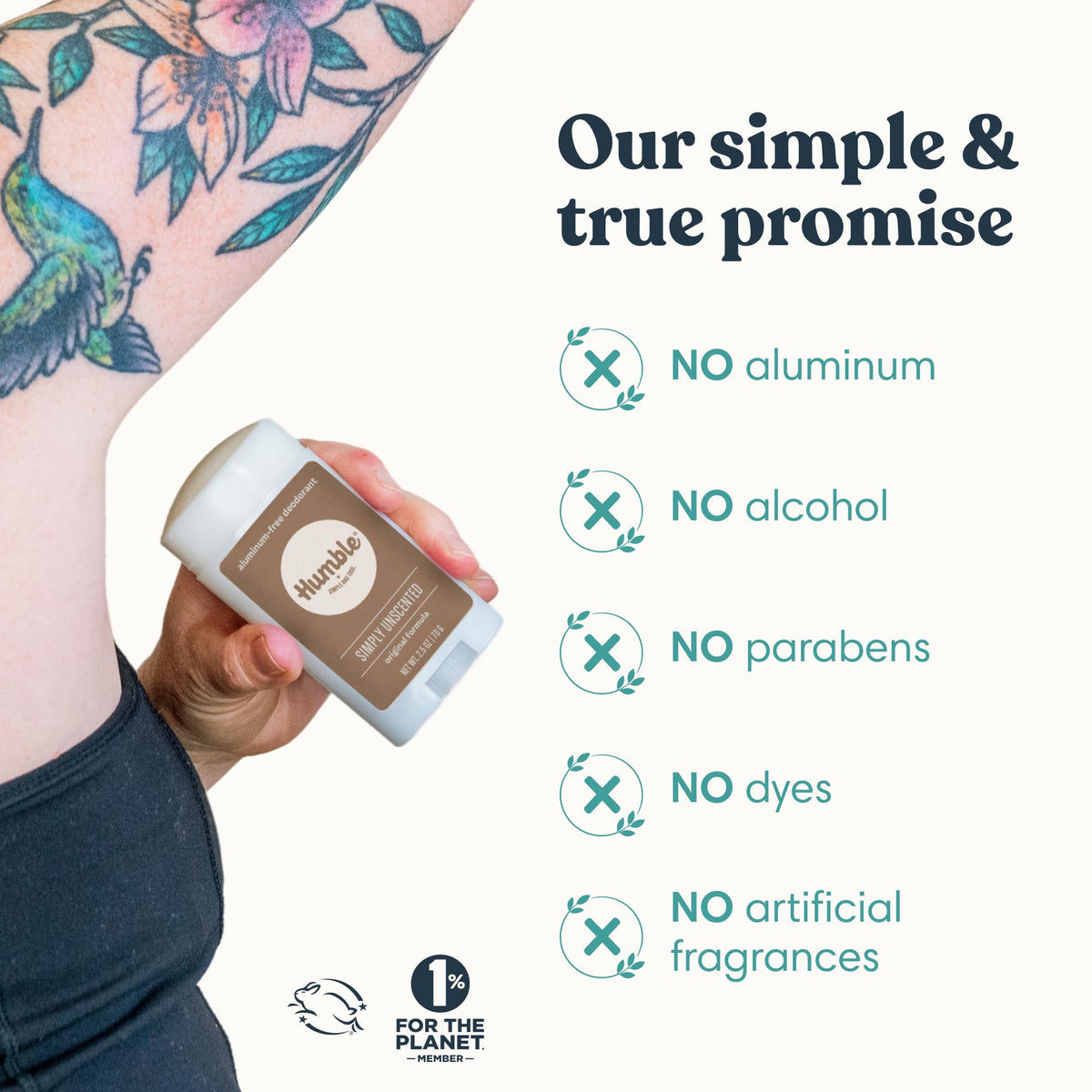 HUMBLE application underarm demonstration for easy daily use