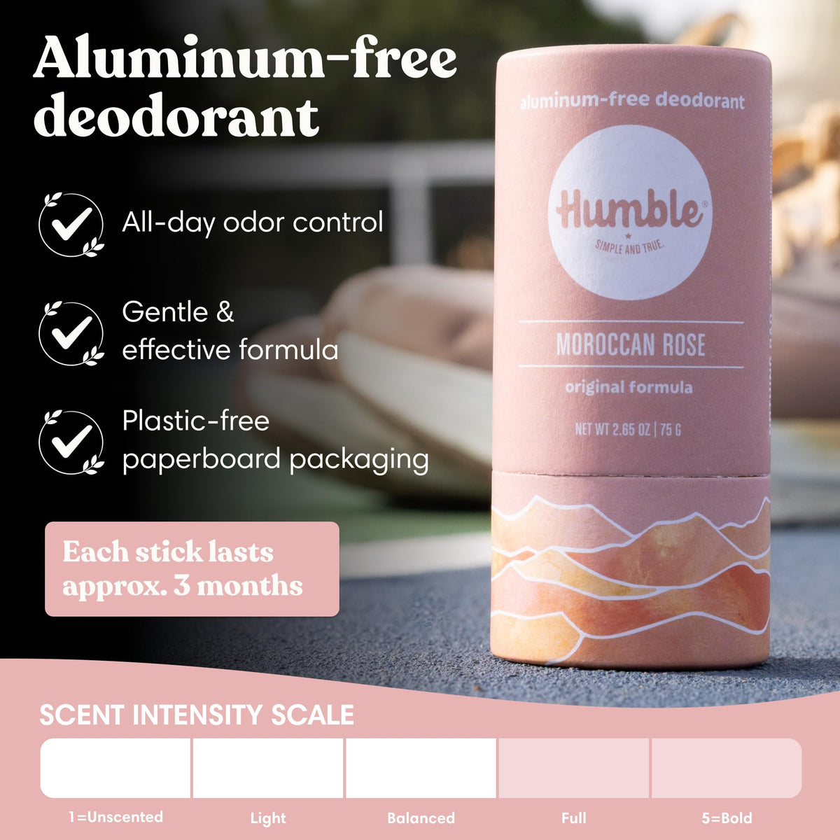 HUMBLE BRANDS stick open revealing smooth texture for easy application benefit