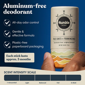 HUMBLE BRANDS close-up texture of deodorant stick demonstrating smooth glide