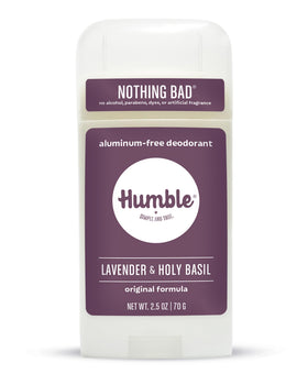 HUMBLE SIMPLE AND TRUE front packaging showing natural deodorant benefits