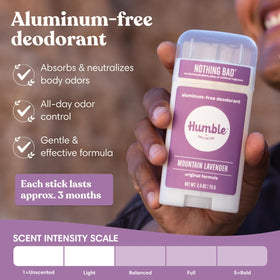 HUMBLE SIMPLE AND TRUE twist-up deodorant stick close-up for easy application