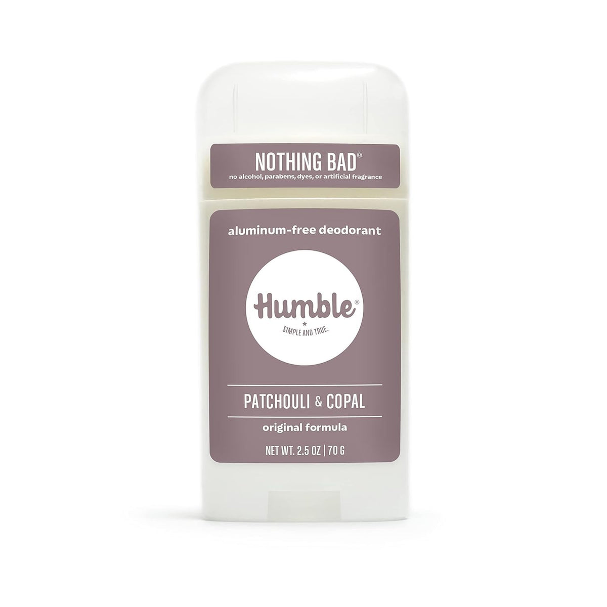HUMBLE SIMPLE AND TRUE front packaging showing scent and size benefit
