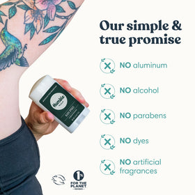 HUMBLE stick in hand during application showing quick, two-swipe odor control