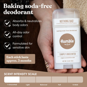 HUMBLE stick texture close-up revealing creamy glide for gentle application