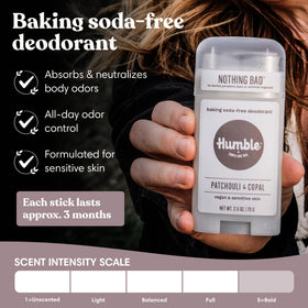 HUMBLE SIMPLE AND TRUE close-up of deodorant texture highlighting smooth application