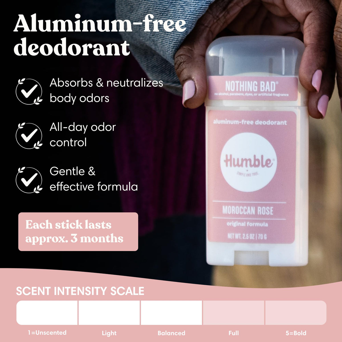 HUMBLE stick texture close-up reveals smooth formula and easy gliding application