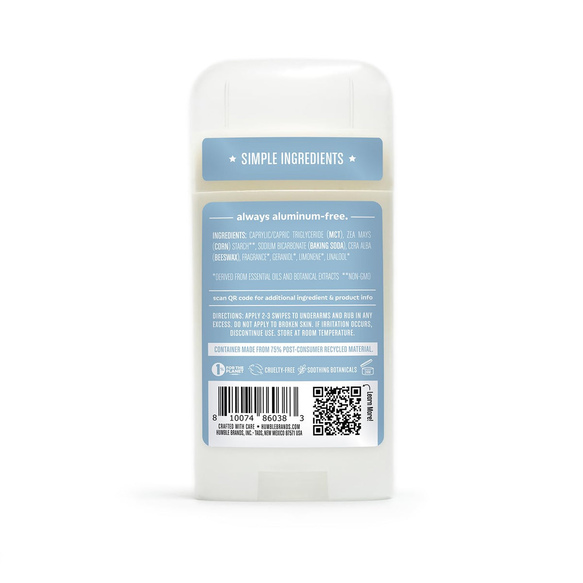 HUMBLE deodorant in pocket to show portability and on-the-go freshness benefit