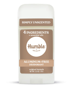Humble Simple And True front packaging showing clean aluminum‑free benefits