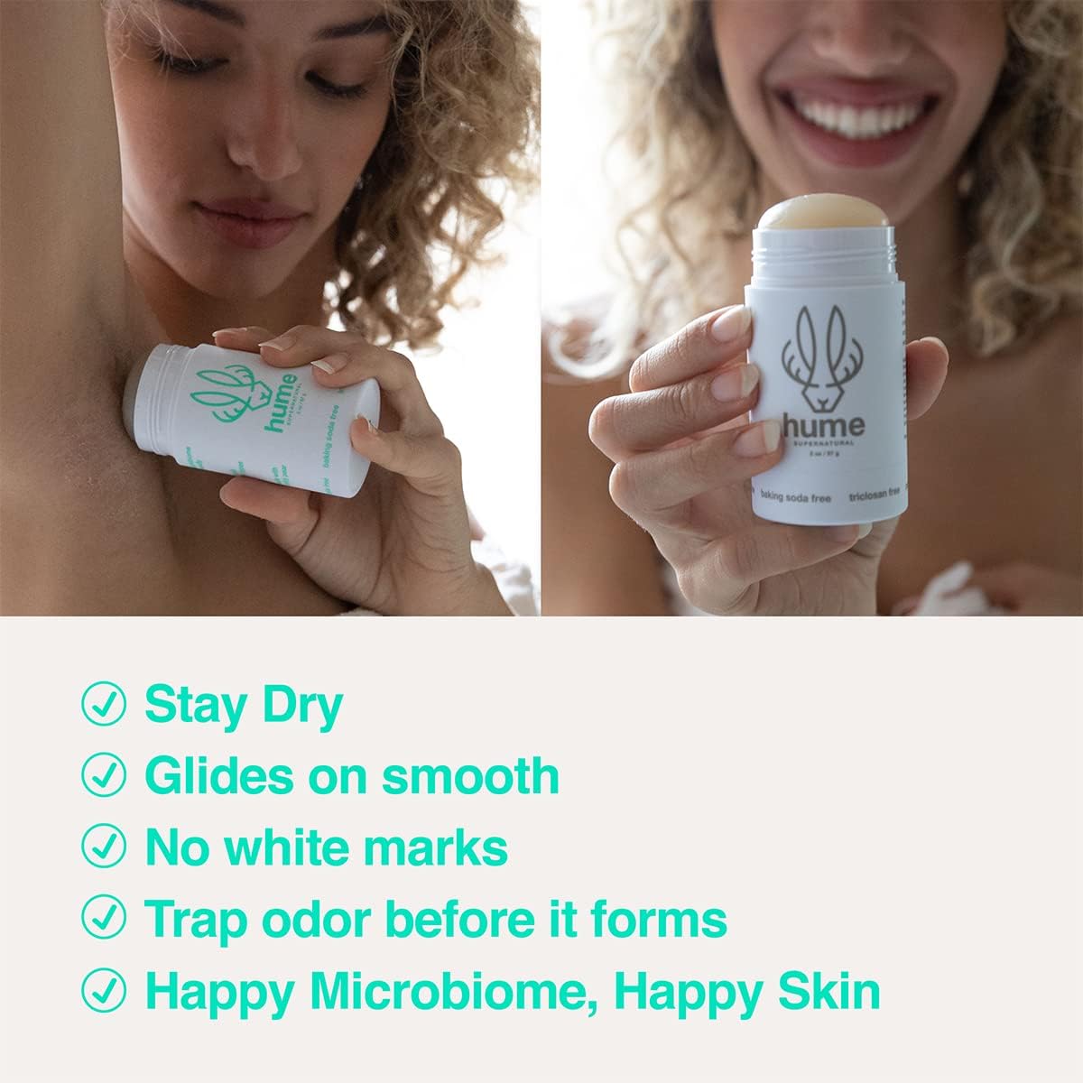 HUME SUPERNATURAL ingredients label closeup highlighting plant‑based formula