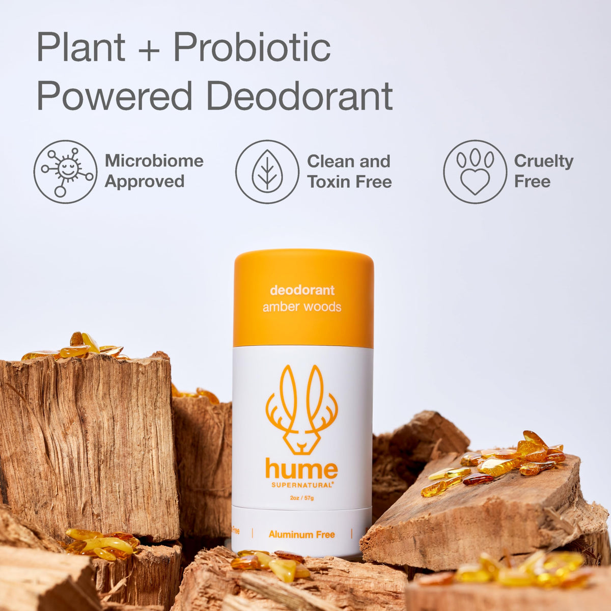 HUME SUPERNATURAL application close-up on underarm showing gentle, non-irritating benefit