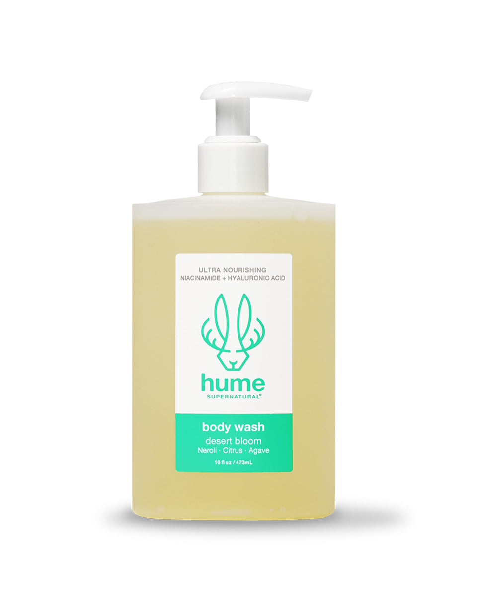 HUME SUPERNATURAL front bottle showing Desert Bloom scent and benefits