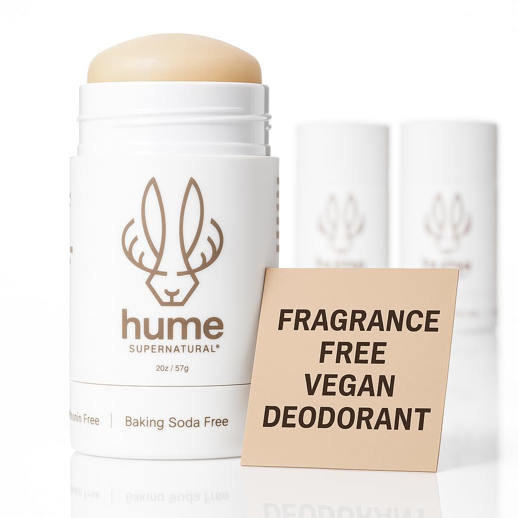 HUME SUPERNATURAL front packaging showing neutral design and clean-ingredient benefit