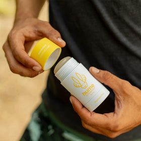 HUME SUPERNATURAL label close-up displaying ingredient transparency and probiotic claim