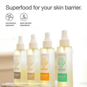 HUME SUPERNATURAL label close-up showing clean, non-toxic ingredient list