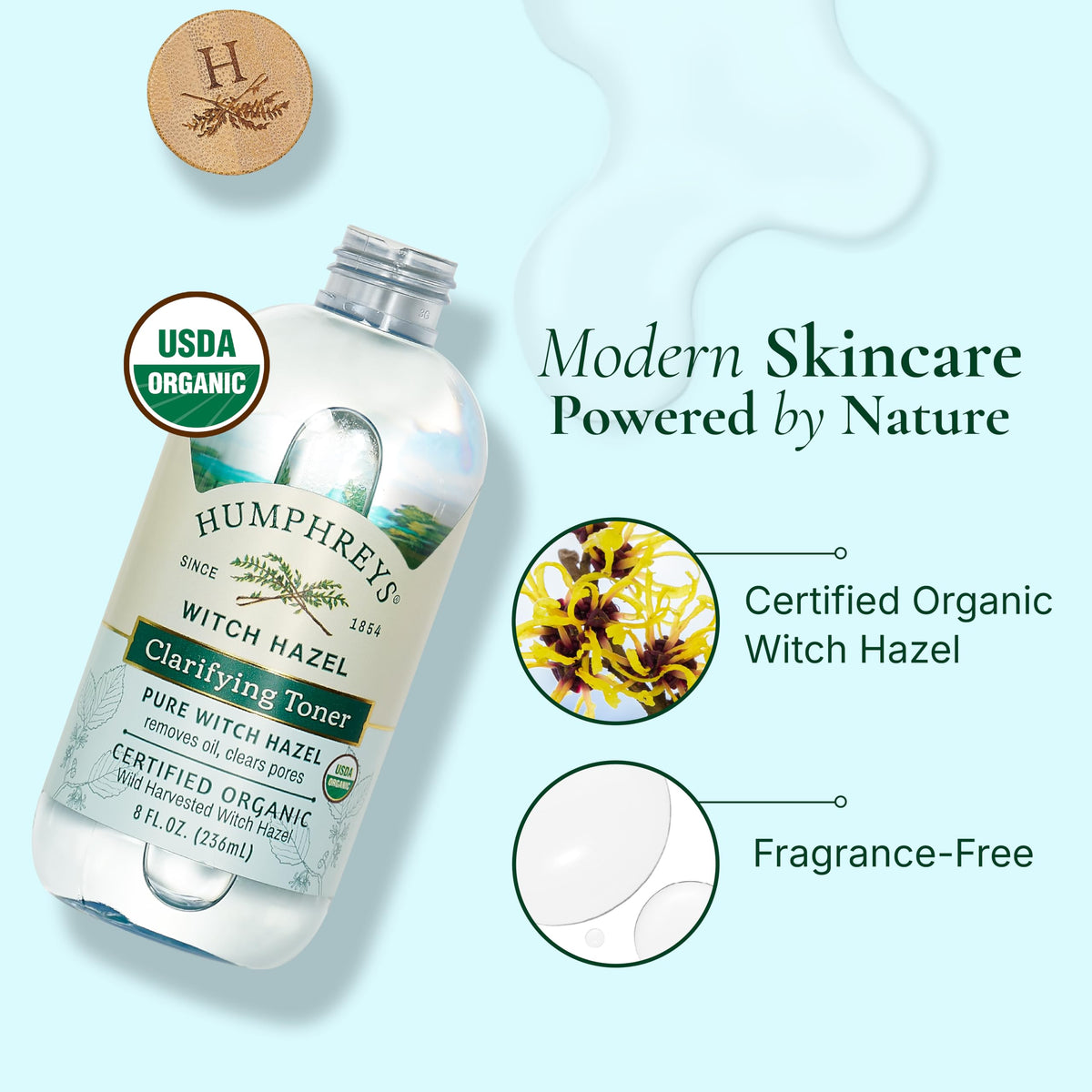 Humphreys applying toner with cotton pad to remove oil and refine pores