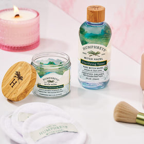 Humphreys USDA Organic and cruelty-free badges highlighting clean formula