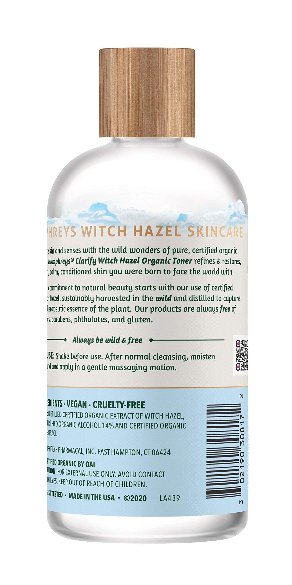 Humphreys close-up label showing organic certification and ingredient clarity