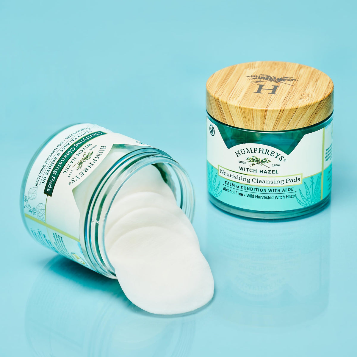 Humphreys cleansing pad in hand demonstrating convenient single-use benefit