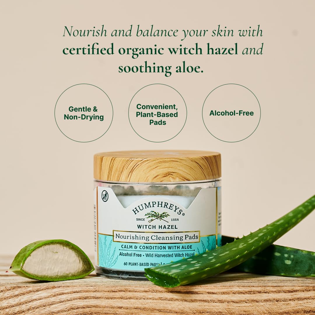 Humphreys pad soaked with witch hazel solution demonstrating hydrating cleansing power