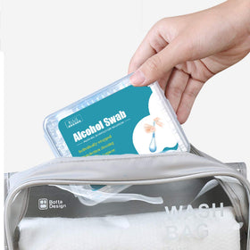 HUNWEY swab held in hand showing scale and portability for travel and first-aid
