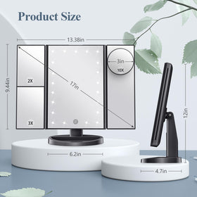 HUONUL mirror beside phone and brush to display true size and portability advantage