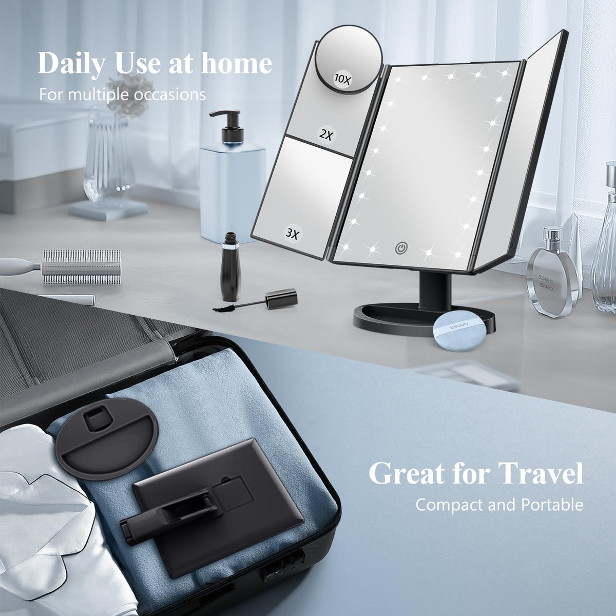 HUONUL side profile folded compact for travel and space-saving storage benefit