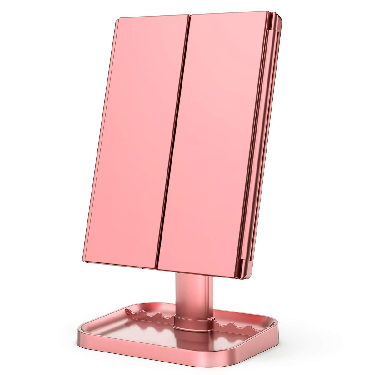HUONUL trifold open side angles display wide viewing area for multi-angle makeup