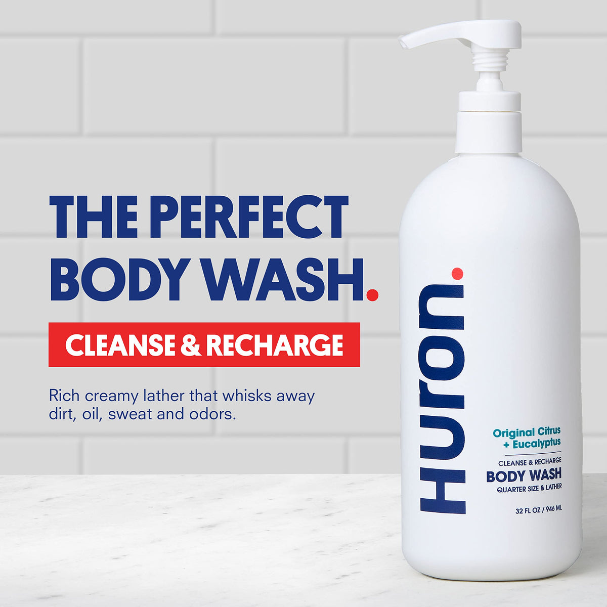 Huron creamy lather texture close-up showing hydrating foam benefit