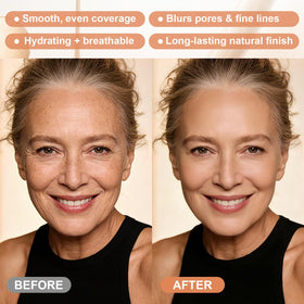Hush Makeup Foundation applied on cheek demonstrating natural, blurred coverage