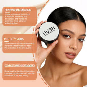 Hush Makeup Foundation in a handbag lifestyle shot showing quick on-the-go touch-ups