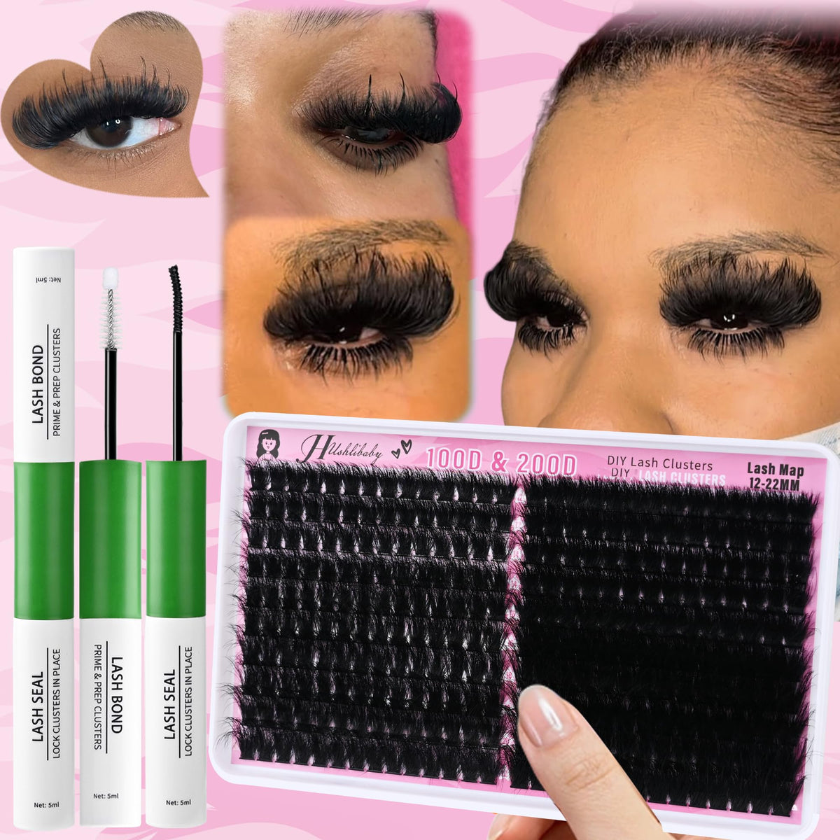 Hushlibaby application shown with tweezers, highlighting easy DIY placement benefit