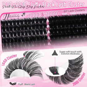 Hushlibaby close-up of D curl plant fibers for lifted look