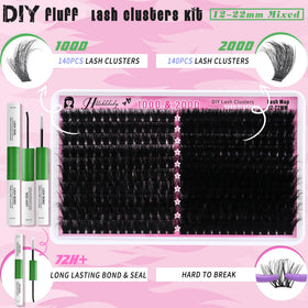 Hushlibaby arranged clusters 12–22mm demonstrating length options for custom styling