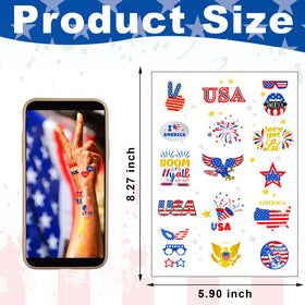 Huskein closeup of American flag tattoo print showing sharp colors and clear lines for photo-ready looks