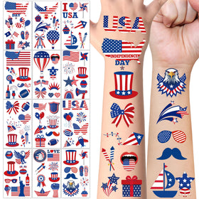 Huskein front packaging showing patriotic tattoo sheets and convenience